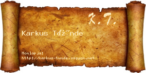 Karkus Tünde névjegykártya